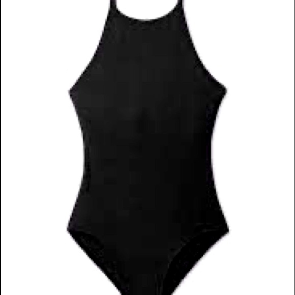 Girlfriend Collective Black Marlow High Neck Bodysuit NWOT